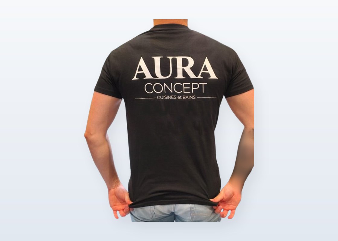 T-shirt noir personnalisé au logo d'une entreprise — DPS Boulogne