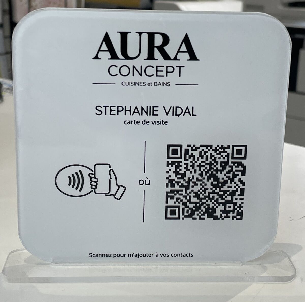 Carte de visite NFC avec QR code, vue de face — DPS Boulogne