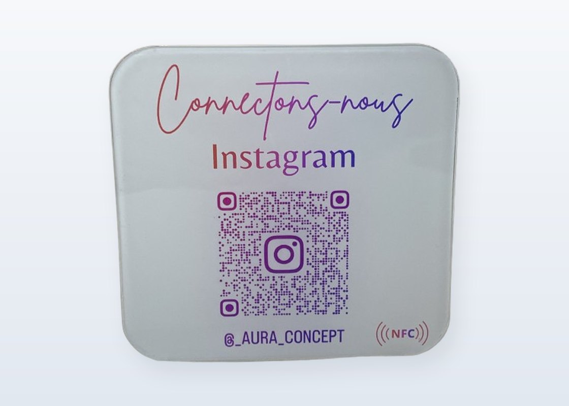 Plaque Instagram personnalisée avec QR code et NFC — DPS Boulogne